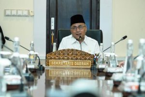 Sekretaris Daerah Kabupaten Musi Banyuasin, H. Apriyadi Mahmud, saat memimpin sosialisasi persiapan orientasi PPPK di lingkungan Pemerintah Kabupaten Musi Banyuasin, pada hari Rabu tanggal 10 Juli 2024. (Bekisar Media / Eka Sahputra)