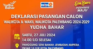 Undangan Acara Deklarasi Yudha Pratomo Mahyuddin dan Ir. Baharudin sebagai Calon Wali Kota dan Calon Wakil Wali Kota Palembang Periode 2024-2029. (Bekisar Media / Rajab)