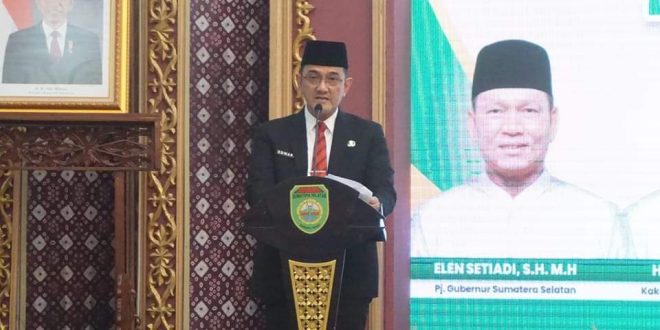 Sekretaris Daerah (Sekda) Provinsi Sumatera Selatan (Sumsel), Edward Candra, secara resmi melepas keberangkatan Kafilah Sumsel menuju Provinsi Kalimantan Timur (Kaltim) guna mengikuti Musabaqah Tilawatil Qur’an (MTQ) Tingkat Nasional XXX Tahun 2024, pada hari Jum'at tanggal 6 September 2024. (foto : Humas Pemprov Sumsel)