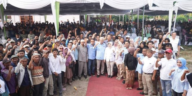 Bakal Calon Gubernur Provinsi Sumatera Selatan, Mawardi Yahya, menghadiri pertemuan dengan warga Kabupaten Ogan Komering Ulu Timur di BK 11, hari Sabtu tanggal 21 September 2024. (BekisarMedia.id/Oyong)
