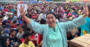 Hj. Lucianty Jalan Santai dan Senam Bersama Ribuan Warga Kecamatan Bayung Lencir