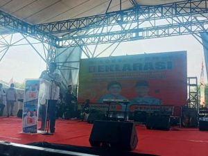Ketua Majelis Agung Partai Kebangkitan Nusantara (PKN), Gede Pasek Suardika, menghadiri acara Deklarasi Hj. Lucianty dan H. Syaparuddin maju sebagai Bupati dan Wakil Bupati Kabupaten Musi Banyuasin (Muba) pada Pemilihan Kepala Daerah (Pilkada) tahun 2024, di Stable Berkuda Sekayu, hari Selasa siang, tanggal 3 September 2024. (BekisarMedia.id/Eka Sahputra)