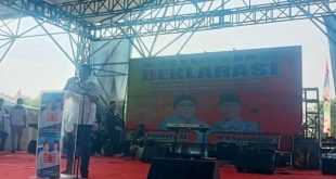 Ketua Majelis Agung Partai Kebangkitan Nusantara (PKN), Gede Pasek Suardika, menghadiri acara Deklarasi Hj. Lucianty dan H. Syaparuddin maju sebagai Bupati dan Wakil Bupati Kabupaten Musi Banyuasin (Muba) pada Pemilihan Kepala Daerah (Pilkada) tahun 2024, di Stable Berkuda Sekayu, hari Selasa siang, tanggal 3 September 2024. (BekisarMedia.id/Eka Sahputra)