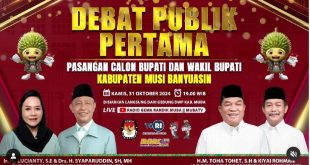 Komisi Pemilihan Umum Daerah (KPUD) Kabupaten Musi Banyuasin (Muba) bakal menggelar Debat Publik Pertama, Pasangan Calon (Paslon) Bupati dan Wakil Bupati Kabupaten Musi Banyuasin Periode 2025-2030. (foto : tangkapan layar instagram radiogemarandik)
