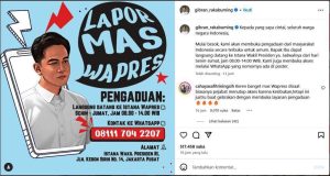 Tangkapan layar postingan akun instagram @gibran_rakabuming tentang Kanal Pengaduan yang diberi nama Lapor Mas Wapres. (foto : tangkapan layar IG @gibran_rakabuming)