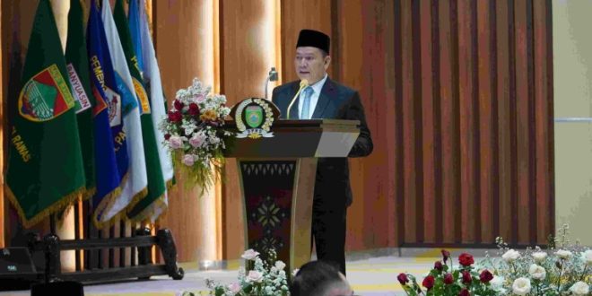 Penjabat (Pj.) Gubernur Provinsi Sumatera Selatan (Sumsel), Elen Setiadi, menghadiri Rapat Paripurna IV Dewan Perwakilan Rakyat Daerah (DPRD) Sumsel dengan Agenda Pengucapan Sumpah Janji Anggota DPRD Provinsi Sumatera Selatan masa Jabatan 2024-2029 atas nama Dwi Septaria, di Ruang Rapat Paripurna DPRD Sumsel, pada hari Senin, tanggal 14 Oktober 2024. (BekisarMedia.id/Angga)