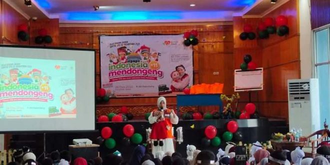 Anak-Anak yang berasal dari Taman Pendidikan Al Qur'an di berbagai daerah di Kota Palembang, mengikuti kegiatan Indonesia Mendongeng yang digelar oleh Rumah Zakat, pada tanggal 25 Desember 2024 di Aula RRI Palembang. (BekisarMedia.id/Tri Ricki)