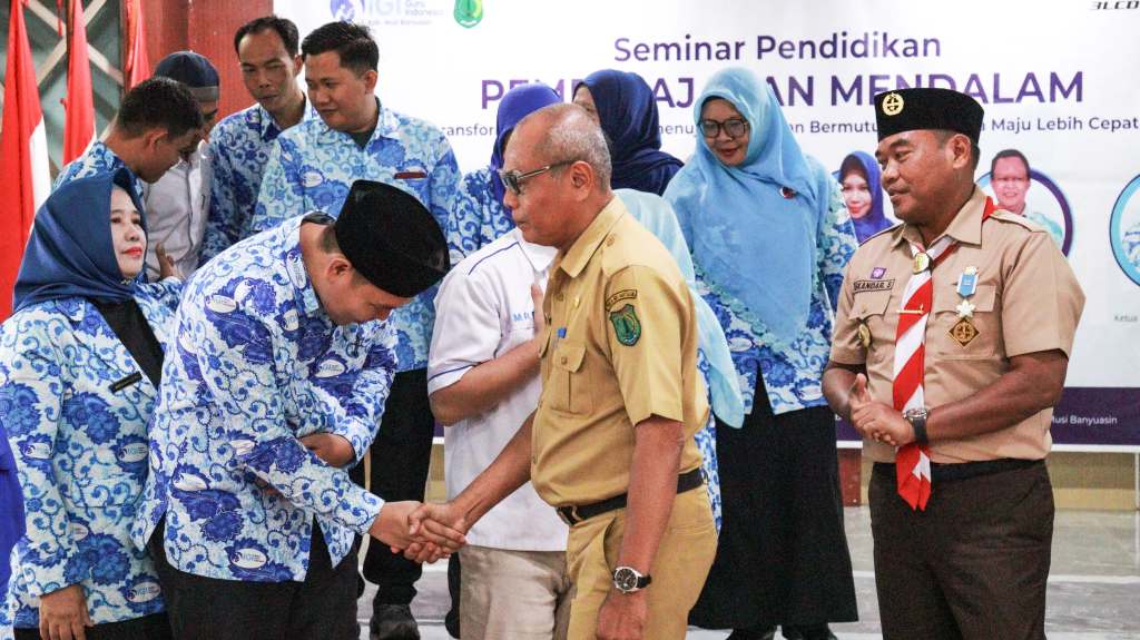 Suasana Seminar Pendidikan Indonesia yang digelar oleh Pemerintah Kabupaten Musi Banyuasin bersama Ikatan Guru Indonesia di Auditorium Pemkab Muba, pada hari Selasa, tanggal 25 Februari 2025. (BEKISARMEDIA/APRIZAL)