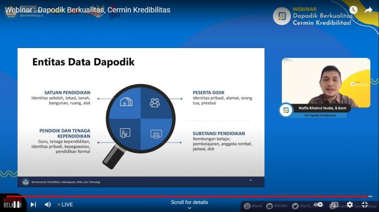 Nafis Khoirul Huda, Kasubtim DAPODIK dan Transformasi Digital Setditjen PAUDasmen, saat menjelaskan tentang Dapodik. (BEKISARMEDIA/OYONG)