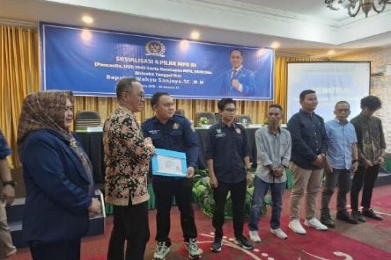 kegiatan Sosialisasi Empat Pilar Majelis Permusyawaratan Rakyat (MPR) Republik Indonesia yang digelar oleh Anggota Komisi XI Dewan Perwakilan Rakyat (DPR) Republik Indonesia sekaligus Anggota MPR dari Fraksi Partai Demokrat, Wahyu Sanjaya. (BEKISARMEDIA.ID/SIKUMBANG)