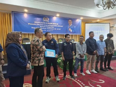 kegiatan Sosialisasi Empat Pilar Majelis Permusyawaratan Rakyat (MPR) Republik Indonesia yang digelar oleh Anggota Komisi XI Dewan Perwakilan Rakyat (DPR) Republik Indonesia sekaligus Anggota MPR dari Fraksi Partai Demokrat, Wahyu Sanjaya. (BEKISARMEDIA.ID/SIKUMBANG)
