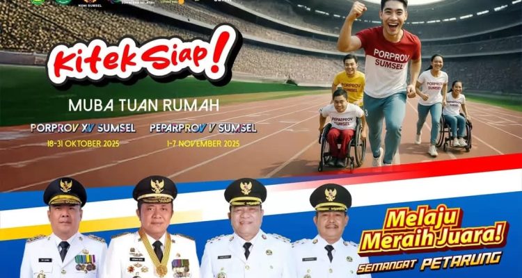 Poster kesiapan Kabupaten Muba menjadi tuan rumah Porprov dan Peparprov Sumatera Selatan tahun 2025. (BEKISAR MEDIA.ID/APRIZAL)