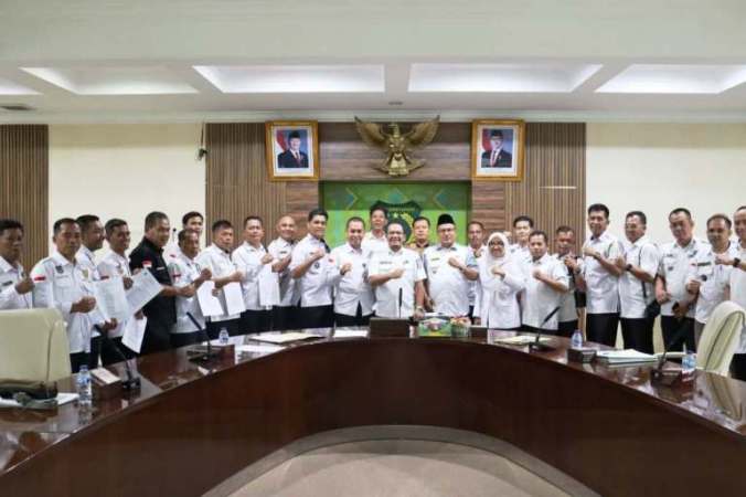 Rapat Koordinasi (Rakor) pembentukan Kadarkum dan pendaftaran pelatihan paralegal angkatan II, yang digelar di Ruang Rapat Serasan Sekate, Sekretariat Daerah Kabupaten Muba, pada hari Rabu, tanggal 21 Mei 2025. (BEKISARMEDIA.ID/SIKUMBANG)