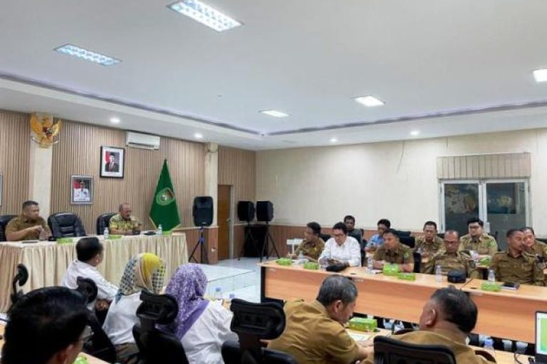 Rapat koordinasi antara Pemerintah Kabupaten Musi Banyuasin dengan Dinas Kehutanan Provinsi Sumatera Selatan, hari Selasa, tanggal 3 Juni 2025. (BEKISARMEDIA.ID/SIKUMBANG)