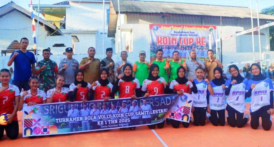 Turnamen Bola Voli Koin Cup 2025 yang resmi dibuka oleh Wakil Bupati Muba, Rohman, di Desa Sumber Rejeki, Kecamatan Sungai Lilin, pada hari Senin, tanggal 30 Juni 2025. (BEKISARMEDIA.ID/APRIZAL)