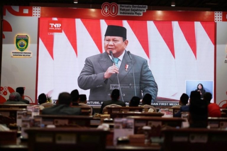 Pidato Kenegaraan Presiden Republik Indonesia, Prabowo Subianto, di DPRD Sumsel, Jum'at, 15 Agustus 2025. (BEKISARMEDIA.ID/SIKUMBANG)