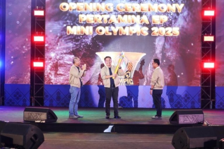Gubernur Provinsi Sumatera Selatan (Sumsel), Herman Deru, memberikan apresiasi tinggi atas terselenggaranya Pertamina EP Mini Olympic tahun 2025 yang berlangsung di Main Dining Hall, Jakabaring Sport City (JSC), Palembang, hari Jumat, tanggal 29 Agustus 2025. (BEKISARMEDIA.ID/SIKUMBANG)