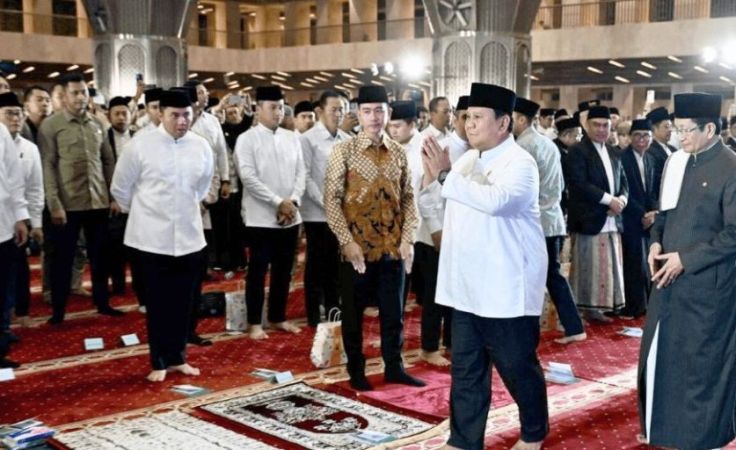 Presiden Republik Indonesia, Prabowo Subianto, menghadiri peringatan Maulid Nabi Muhammad SAW 1447 Hijriah yang dirangkaikan dengan Istighosah Kebangsaan di Masjid Istiqlal, Jakarta, hari Kamis, tanggal 4 September 2025. (foto : Biro PMI Setpres)