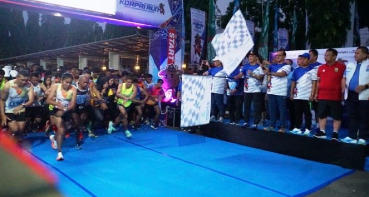 Peserta KORPRI Run Tahun 2025 dalam rangkaian Pesta Rakyat pada PORNAS KORPRI XVII yang digelar oleh Pemerintah Provinsi (Pemprov) Sumsel. (BEKISARMEDIA.ID/SIKUMBANG)