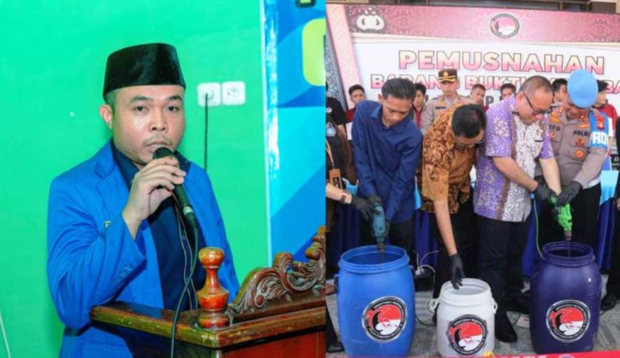 Pengurus Koordinator Cabang (PKC) Pergerakan Mahasiswa Islam Indonesia (PMII) Provinsi Sumatera Selatan (Sumsel) menyampaikan apresiasi terhadap langkah Direktorat Reserse Narkoba (Ditresnarkoba) Polda Sumsel dalam memusnahkan puluhan ribuan jenis narkotika. (BEKISARMEDIA.ID/SIKUMBANG)