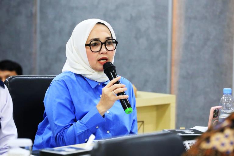 Anggota Dewan Perwakilan Daerah (DPD) Republik Indonesia (RI) asal Provinsi Sumatera Selatan (Sumsel), Hj. Eva Susanti, saat Rapat Dengar Pendapat (RDP) antara Komite II DPD RI dengan Badan Nasional Penanggulangan Bencana (BNPB) di Jakarta, pada hari Selasa, tanggal 4 November 2025. (BEKISARMEDIA.ID/SIKUMBANG)