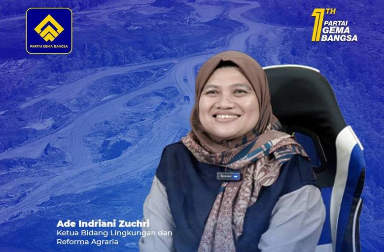 Ketua Bidang Lingkungan dan Reforma Agraria DPP Partai Gema Bangsa, Ade Indriani Zuchri. (foto : partaigemabangsa.org) Ketua Bidang Lingkungan dan Reforma Agraria DPP Partai Gema Bangsa, Ade Indriani Zuchri. (foto : partaigemabangsa.org)