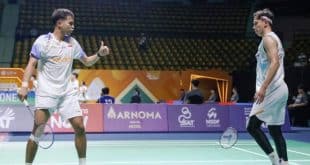 Ganda putra Indonesia, Muhammad Rian Ardianto dan Rahmat Hidayat, di Thailand Masters 2026. (foto : pbsi.id)