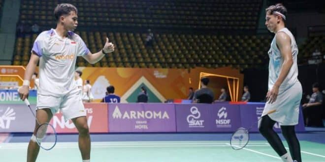 Ganda putra Indonesia, Muhammad Rian Ardianto dan Rahmat Hidayat, di Thailand Masters 2026. (foto : pbsi.id)
