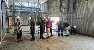 Pemuda dari Kabupaten Musi Banyuasin, M. Dwi Januarta Putra, mengikuti Pelatihan Industri Migas pada jurusan Scaffolding yang digelar di PPSDM Migas Cepu, Jawa Tengah. (foto : Diskominfo Muba)