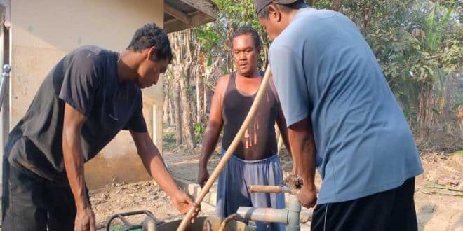 Pembangunan Sumur Bor untuk warga di Provinsi Aceh, dari Pemerintah Kabupaten Musi Banyuasin. (foto : Diskominfo Muba)