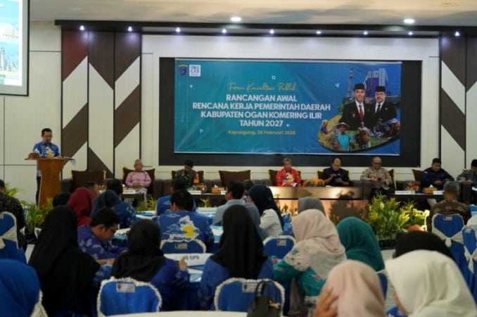Forum Konsultasi Publik Rencana Kerja Pemerintah Daerah (RKPD) Kabupaten Ogan Komering Ilir (OKI) Tahun 2027 di Kayuagung, hari Kamis, 26 Februari 2026. (BEKISARMEDIA.ID/TRY)