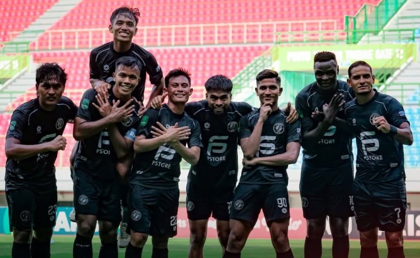 Pemain FC Bekasi City melakukan selebrasi setelah menciptakan gol ke gawang Sriwijaya FC, hari Senin, tanggal 16 Februari 2026. (foto : instagram FC Bekasi City)