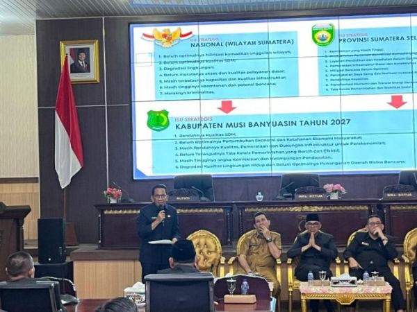Sosialisasi Arah Kebijakan dan Rancangan Prioritas Daerah serta Kamus Usulan Pokok-Pokok Pikiran DPRD Tahun 2027, yang digelar di Ruang Rapat Paripurna DPRD Muba, hari Senin,, tanggal 9 Februari 2026. (BEKISARMEDIA.ID/EEN)