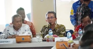 Asisten I Setda OKI Alamsyah dan Tim FMIPA Unsri sosialisasi Kajian Risiko Bencana 2026-2030.