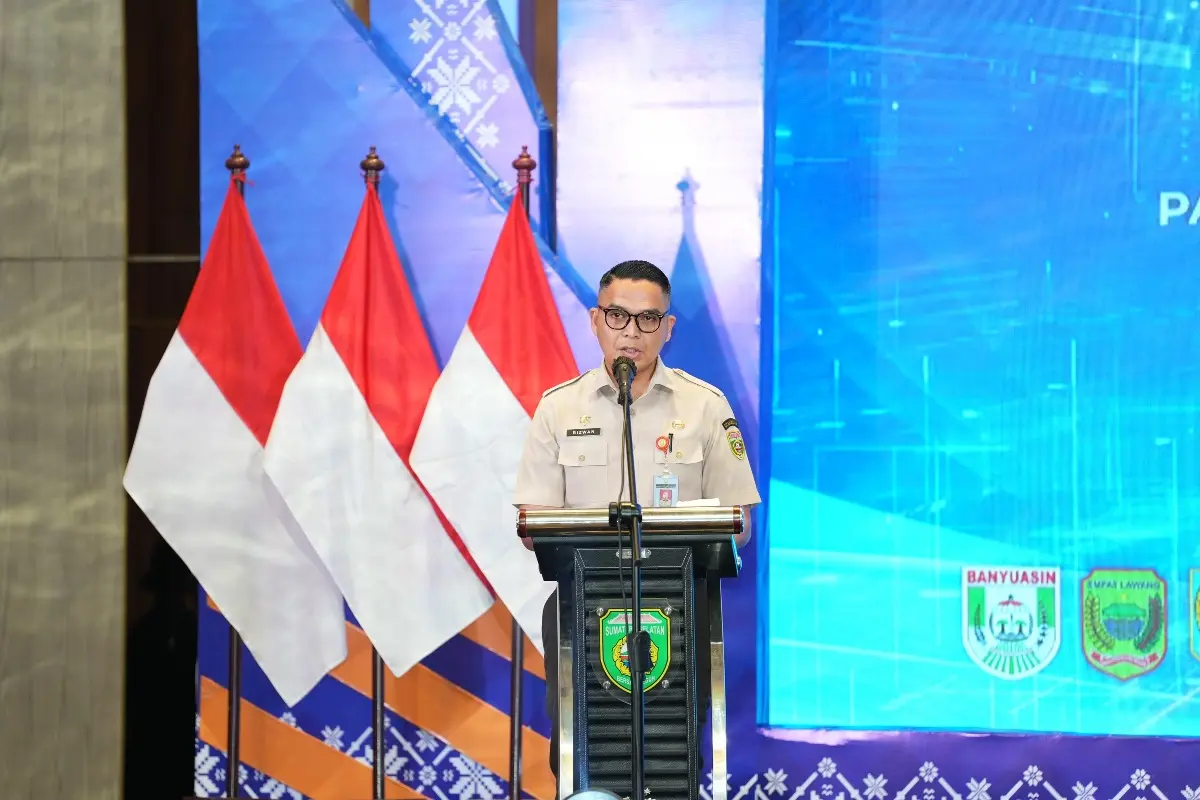 Kepala Bapenda Sumsel, Achmad Rizwan, menghadiri acara peluncuran Sistem Informasi Penagihan untuk Pajak Kendaraan Bermotor Terintegrasi yang diberi nama SIGUNTANG. (BEKISARMEDIA.ID/HAIRUDIN)