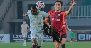 Pemain Adhyaksa FC Banten dan Garudayaksa FC pada pertandingan pekan ke 23 Pegadaian Championship musim 2025/2026 di Stadion Pakansaru, Bogor, pada hari Jum'at, tanggal 3 April 2026. (foto : Instagram Adhyaksa FC Banten)