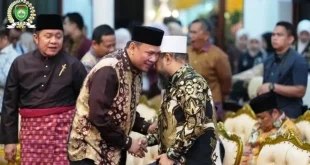 Ketua DPRD Sumsel, Andie Dinialdie, bersama Tito Karnavian dan Zulkifli Hasan di Griya Agung.