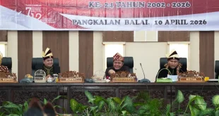 Gubernur Herman Deru dan Bupati Askolani di Rapat Paripurna HUT Banyuasin ke-24.