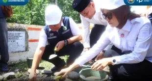 Gubernur Sumsel Herman Deru saat peletakan batu pertama Jembatan Air Lawai B Lahat.