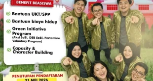 Pendaftaran Beasiswa Pertamina Sobat Bumi tahun 2026 resmi dibuka bagi mahasiswa di seluruh Indonesia. (BEKISARMEDIA.ID/HAIRUDIN)