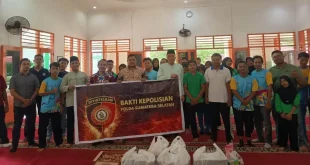 Direktorat Intelijen dan Keamanan (Dit Intelkam) Polda Sumatra Selatan (Sumsel) menggelar kegiatan Bhakti Kepolisian dengan menyalurkan bantuan sembako ke Lembaga Disabilitas Sosial Sentra Budi Perkasa, Palembang, pada hari Jum'at, tanggal 8 Mei 2026.
