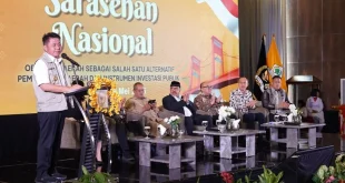 Gubernur Sumatra Selatan (Sumsel), Herman Deru, saat menghadiri Sarasehan Kebangsaan Majelis Permusyawaratan Rakyat (MPR) Republik Indonesia (RI) yang mengusung tema Obligasi Daerah sebagai Alternatif Pembiayaan Pembangunan dan Instrumen Investasi Publik, di Hotel Aston Palembang, Selasa, 19 Mei 2026. (BEKISARMEDIA.ID/HAIRUDIN)