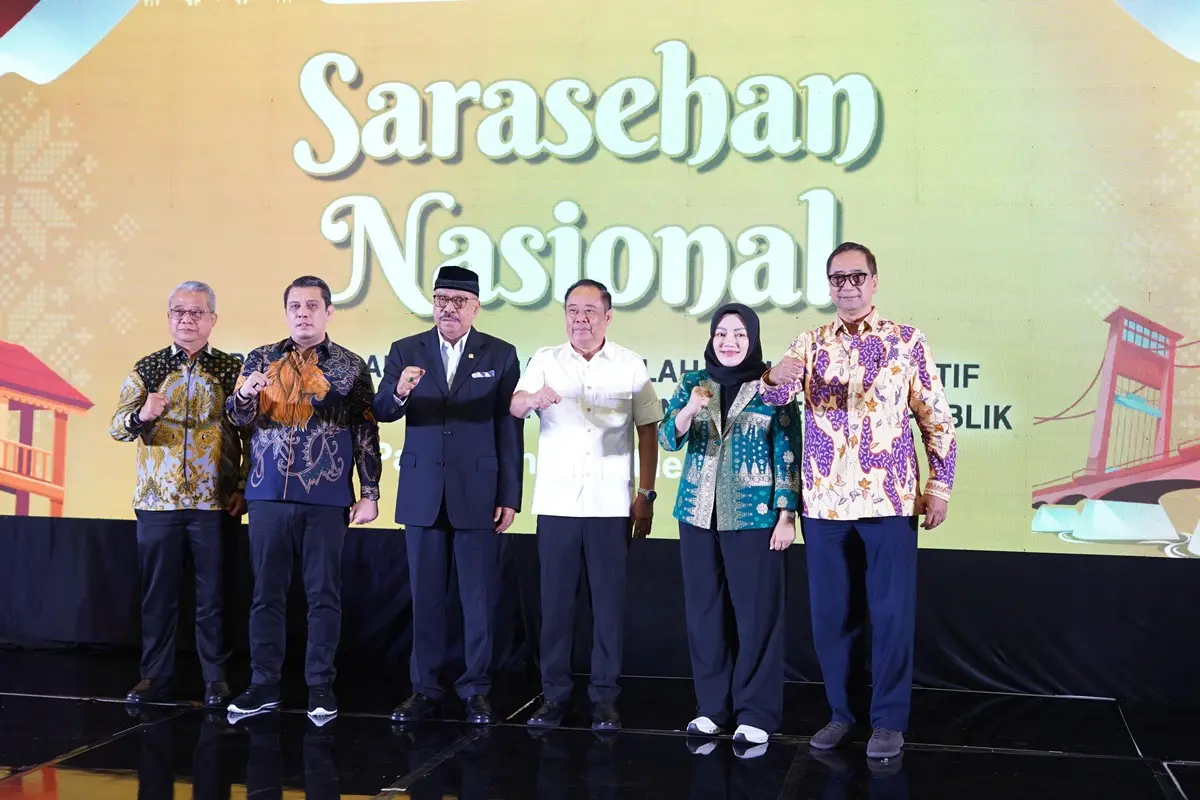 Wakil Gubernur Sumsel, Cik Ujang, saat menghadiri Sarasehan Kebangsaan Majelis Permusyawaratan Rakyat (MPR) Republik Indonesia (RI) yang mengusung tema Obligasi Daerah sebagai Alternatif Pembiayaan Pembangunan dan Instrumen Investasi Publik, di Hotel Aston Palembang, Selasa, 19 Mei 2026. (BEKISARMEDIA.ID/HAIRUDIN)