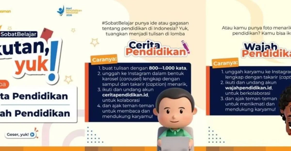 Lomba artikel dan foto tingkat nasional resmi digelar, dengan mengusung tema besar Menguatkan Partisipasi Semesta Wujudkan Pendidikan Bermutu untuk Semua.