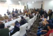 Sekretaris Daerah Kabupaten Muba, Syafaruddin, saat menerima audiensi ratusan massa yang tergabung dalam Persatuan Penyuling Minyak Muba. (BEKISARMEDIA.ID/HAIRUDIN)
