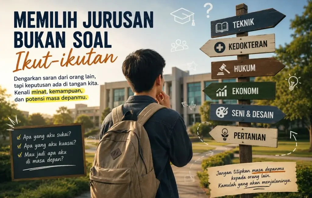 Padahal, memilih program studi bukan sekadar menentukan tempat kita belajar selama beberapa tahun ke depan. (BEKISARMEDIA.ID/HAIRUDIN)