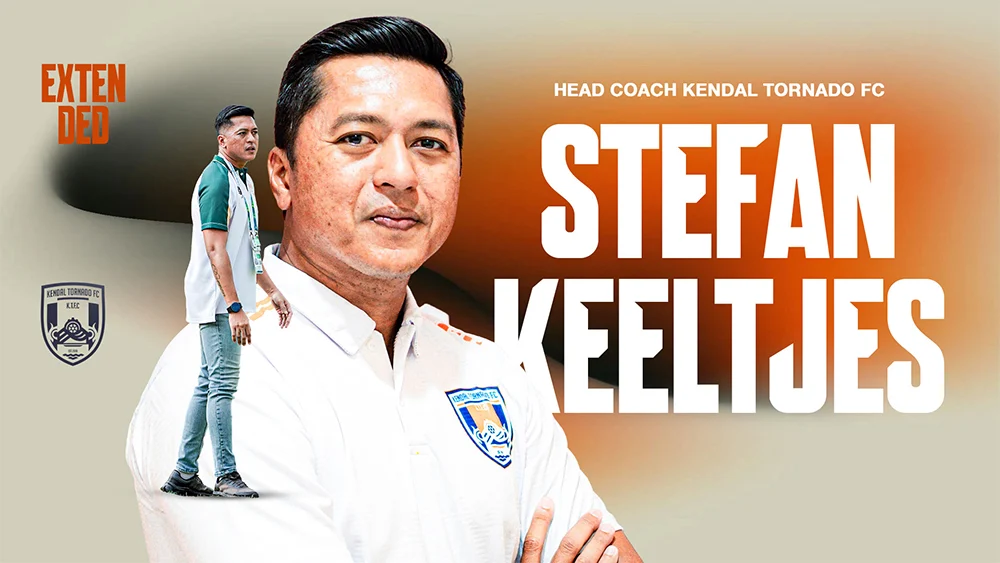 Manajemen Kendal Tornado FC resmi memperpanjang kontrak Stefan Keeltjes sebagai pelatih kepala, untuk memimpin tim mengarungi ketatnya kompetisi Pegadaian Championship musim 2026/2027. (foto : ileague.id)