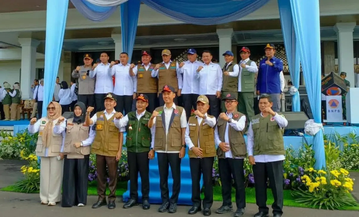 Apel Kesiapsiagaan Personel dan Peralatan Karhutla Provinsi Sumsel sekaligus Reaktivasi Desk Karhutla Nasional Tahun 2026 di Halaman Griya Agung Palembang, pada hari Rabu, tanggal 6 Mei 2026. (BEKISARMEDIA.ID/HAIRUDIN)