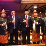 Bupati Kabupaten Musi Banyuasin (Muba), Toha Tohet, menghadiri Rapat Paripurna DPRD Provinsi Sumatra Selatan (Sumsel), dalam rangka Peringatan Hari Jadi ke-80 Provinsi Sumatra Selatan Tahun 2026. (BEKISARMEDIA.ID/HAIRUDIN)