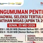 Dinas Tenaga Kerja dan Transmigrasi (Disnakertrans) Kabupaten Musi Banyuasin (Muba) resmi merilis hasil verifikasi administrasi program pelatihan sektor minyak dan gas bumi. (BEKISARMEDIA.ID/HAIRUDIN)